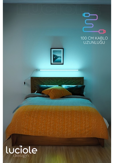 Led Aplik Işık Uzaktan Kumandalı Yatak Tv Üstü 16 Renk 4 Animasyon Yapışkanlı
