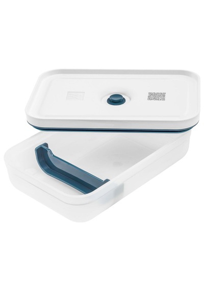 Zwilling Fresh & Save Vakumlu Yemek Taşıma Kabı, L Düz, Plastik, Yari Şeffaf-akdeniz Mavisi Beyaz