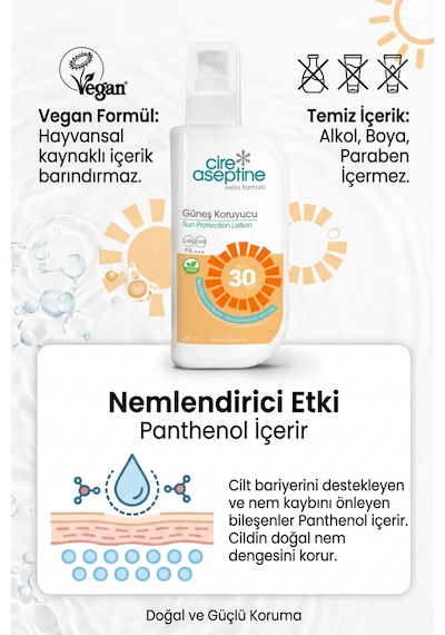 Cire Aseptine Güneş Koruyucu Sprey Spf30+ 200 Ml