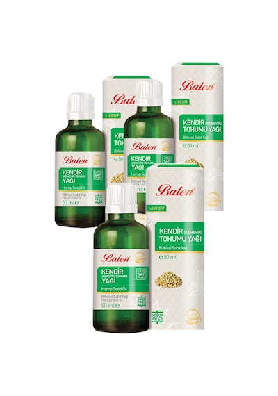 3 Kutu Balen Kendir Kenevir Tohumu Yağı 50 ML x 3