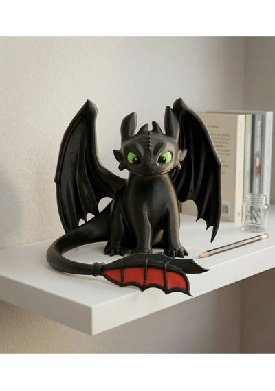 Ejderhanı Nasıl Eğitirsin Gecenin Öfkesi Siyah Ejderha 11 Cm Toothless-yeşil Gözlü