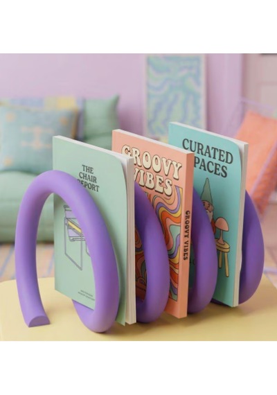 Şık Danimarka Pastel Renkli Sarmal Kitaplık Retro Spiral Stand