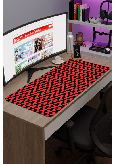 Kalpli Kaymaz Dikişli Kauçuk Oyuncu Mousepad V4 - 90x40 Xxl Gaming Mouse Pad Fare Altlığı