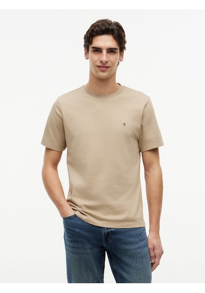 Tommy Hilfiger Ess Seasonal Reg Fıt Solıd Tee Erkek Bej T-shirt - Mw0mw39995