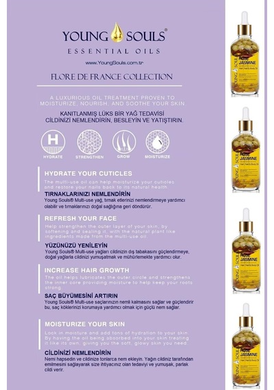 Aromatherapy Rose Jasmine Multi Use Gül Yasemin Yüz Saç Tırnak & Vücut Bakım Kuru Yağ 100 Ml 285 ML