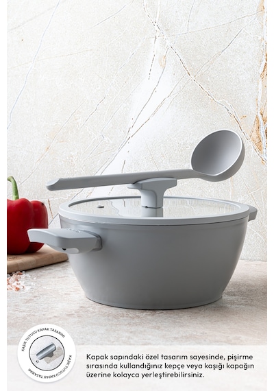 Emsan Swiss Cyrstal Rs Derin Tencere Gri 24 Cm Gri
