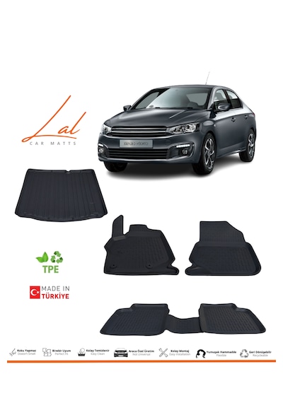 Citroen C Elysee 3d Havuzlu Paspas Bagaj Havuzu Seti 2012+