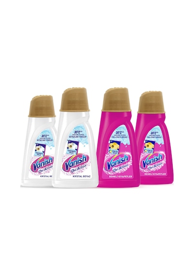 Vanish Oxi Action Deterjan Güçlendirici ve Leke Çıkarıcı Sıvı Renkliler 1 L x 2 + Beyaz 1 L x 2