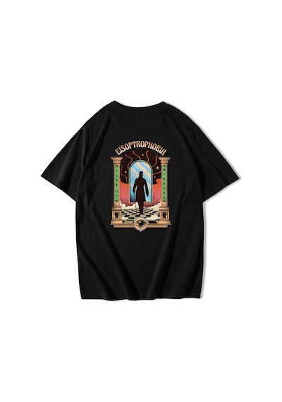 Brz Collection Unisex Oversize Fear Of Mirrors T-shirt-siyah Siyah