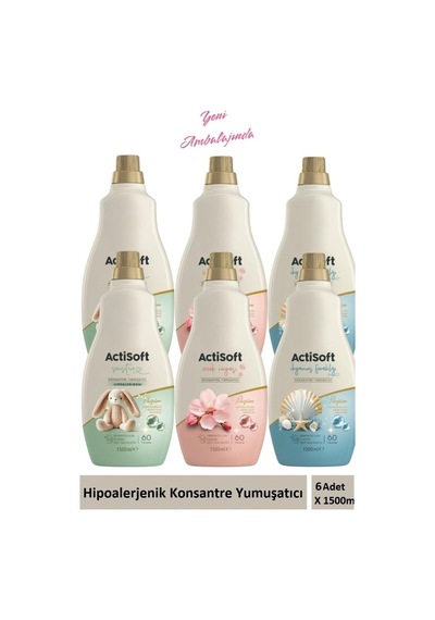 Hipoalerjenik Konsantre Çamaşır Yumuşatıcı Sensitive Çiçek Rüyası Okyanus 1500 Ml X 6 Adet 6'lı Set