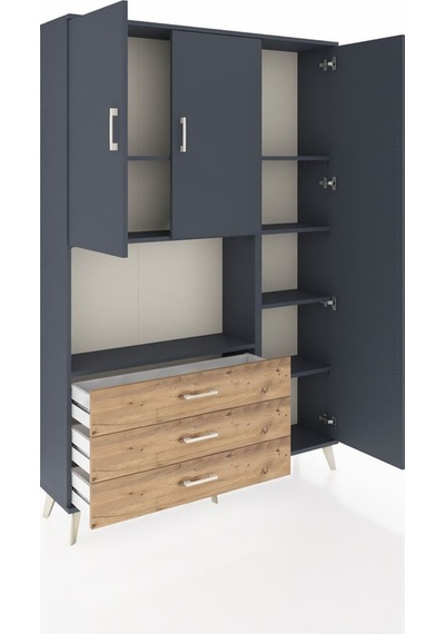 Arges Dolap 7 Raflı 3 Çekmeceli 3 Kapaklı 132x30x195 Antrasit-antrasit/çam Antrasıt/atlas Çam Arges Dolap 7 Raflı 3 Çekmeceli 3 Kapaklı 132x30x195 Antrasit-antrasit/çam Antrasıt/atlas Çam