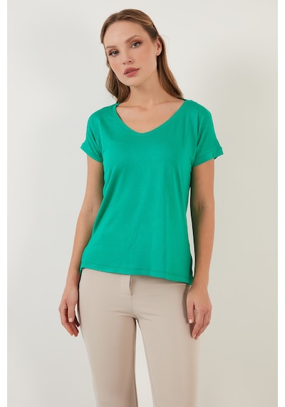Lela V Yaka Rahat Kesim Yırtmaçlı Bayan Bluz 5862000 Benetton