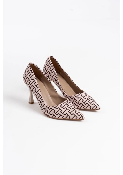 Trendella Kadın Bej Desenli Stiletto Tr08ms12b Siyah