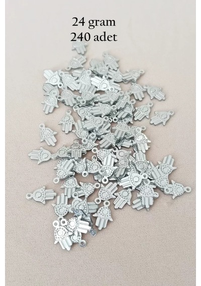 Oya Abiye Bileklik Kolye Pleksi Metalik Plastik Pul Gümüş Renk 24 Gram 240 Adet - Bnc586