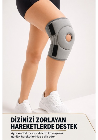 Gri Medikal Patella Destekli Diz Korsesi Çapraz Bağ Menisküs Için Sporcu Dizlik Ayarlanabilir Ligament Destekli Medikal Dizlik