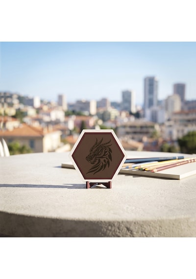 Ejderha Figürlü Modern Masaüstü Dekoratif Obje, Çalışma Alanlarınız İçin Özgün, Estetik Ve Güçlü Bir Tasarım 10x10 Cm, Açık Kahve