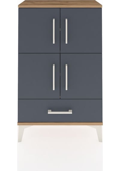 Arges Komodin 4 Raflı Tek Çekmeceli 4 Kapaklı 60x30x96 Çam-an... Çam