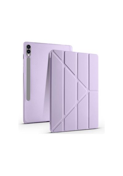 Samsung Galaxy Uyumlu Tab S9 Fe Plus Kılıf Tri Folding Kalem Bölmeli Standlı Kılıf Kapaklı Kılıf