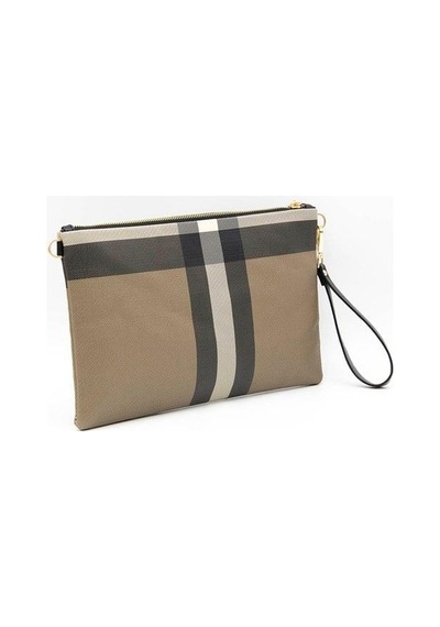 Silver Polo Sp1034 Kadın Portföy & Clutch Ekose Kahve-siyah