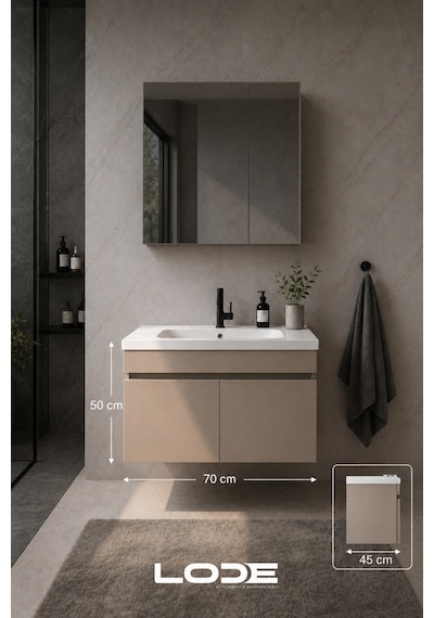Kale Serisi Banyo Dolabı Seti Kumtaşı Banyo Alt Dolap - Aynalı Üst Dolap Cerastyle Frame Lavabolu, Lavabo-aynalı Üst Dolap Dahil Kumtaşı Kale Serisi Banyo Dolabı Seti Kumtaşı Banyo Alt Dolap - Aynalı Üst Dolap Cerastyle Frame Lavabolu, Lavabo-aynalı Üst Dolap Dahil Kumtaşı