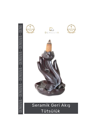 Tütsülük İthal Seramik Dekoratif Geri Akışlı Tütsülük Modern Tasarım Şık Aksesuar Oda Kokusu Biblo