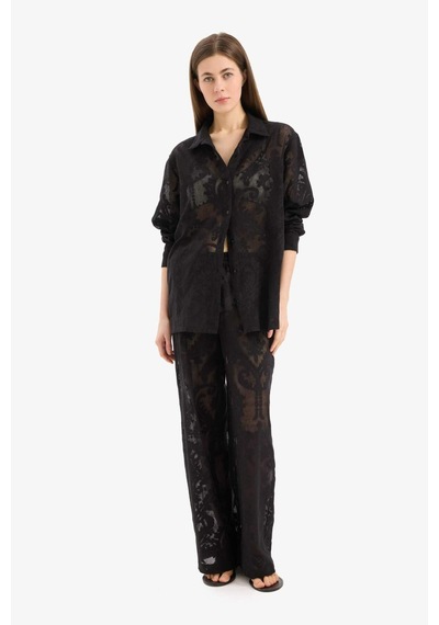 Defacto Dantelli Esnek Belli Beyaz Plaj Pantolonu-fall İn Love D9767ax25smbk27 Siyah