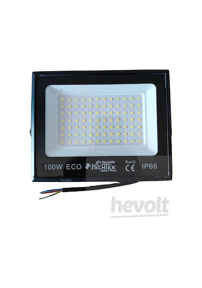 100 Watt Led Projektör Beyaz Işık 9000 Lümen Ip66 Slim Siyah Kasa