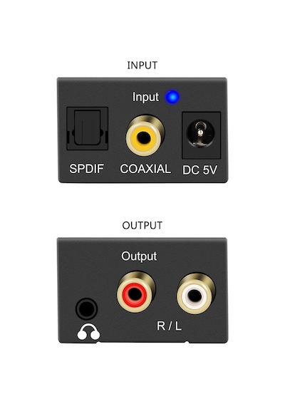 3.5 MM Dijital Analog Ses Dönüştürücü Optik Fiber Toslink Koaksiy