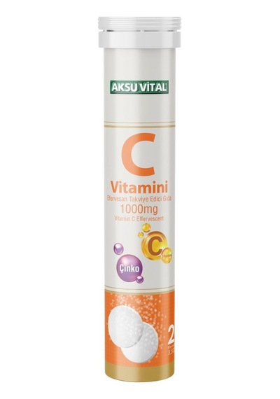 Aksu Vital Vitamin C Çinko 1000 Mg 20 Efervesan Tablet