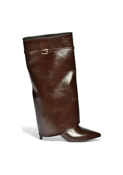 Fox Shoes V820141860 Kahverengi Rustik İnce Topuklu Kadın Çizme Kahverengi
