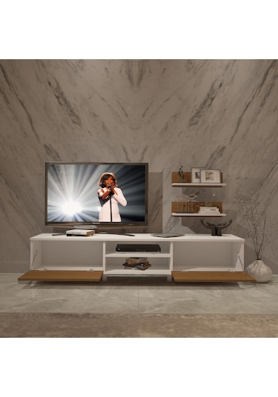 Decoraktiv Eko 4 Mdf Dvd Retro Tv Ünitesi Tv Sehpası Beyaz - Ceviz
