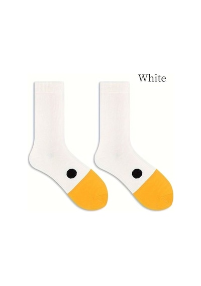 Hitit Socks Unisex 4 Çift Ördek Başı Desenli Çorap Ördek Dese... Çok Renkli