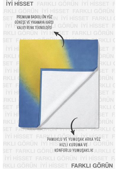 Soyut Sanat Muz Temalı Plaj Havlusu - Mavi Sarı Minimalist Tasarım Hızlı Kuruyan Mikrofiber Havlu Pastel Porselen Soyut Sanat Muz Temalı Plaj Havlusu - Mavi Sarı Minimalist Tasarım Hızlı Kuruyan Mikrofiber Havlu Pastel Porselen