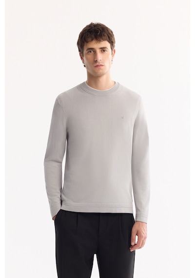 Avva Erkek Gri Bisiklet Yaka Rayon Tüylenmeyen Regular Fit Triko Kazak A52y5001