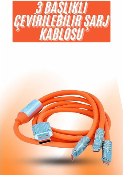 Çoklu - 210 - Şarj Kablosu Usb Type-c İos Uyumlu 120w Hızlı - Drnds - Şarj Kablosu