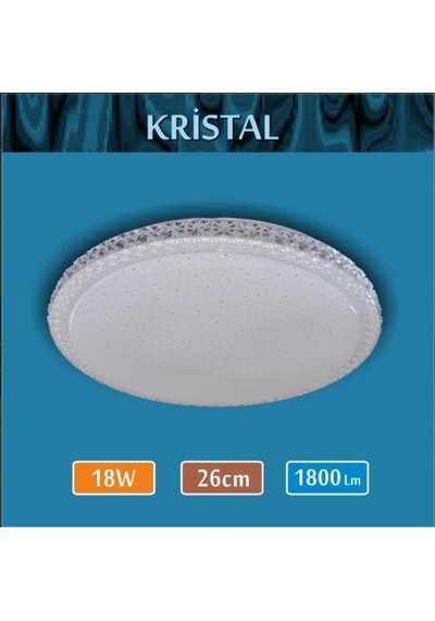 Sıva Üstü Led Panel 18w Kristal Desen Dekoratif Armatür Beyaz