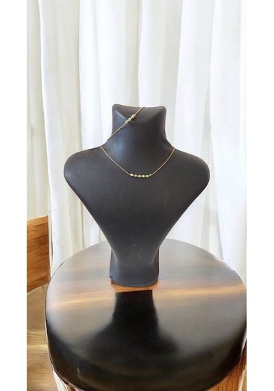 Doğal Yeşim Kolye Bileklik Set Yeşil 73329573