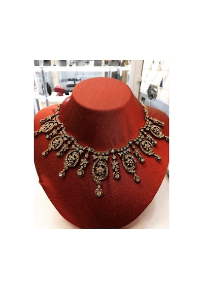 Aşina Gümüş - Yasmin Elmas Montür Gerdanlık Sevgiliye Bronz