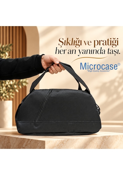 Microcase Unisex 2 Gözlü Geniş Hacimli Orta Boy Seyahat Fitness Ve Spor Çantası Al7040 Siyah