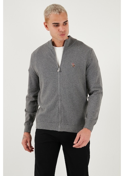 U.S. Polo Assn. U.s. Polo Assn Erkek Hırka G081sz0th2227188 Gri Melanj Gri Melanj