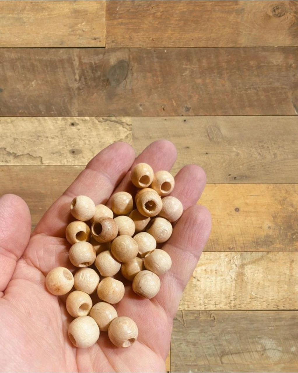 12mm Vernikli Ahşap Tahta Boncuk 100 Adet