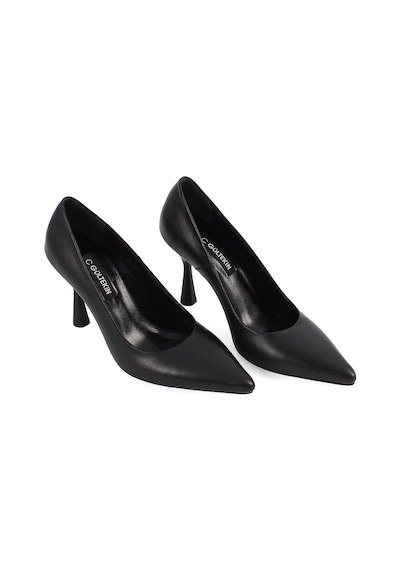Kadın Siyah Yüksek İnce Topuklu Deri Stiletto