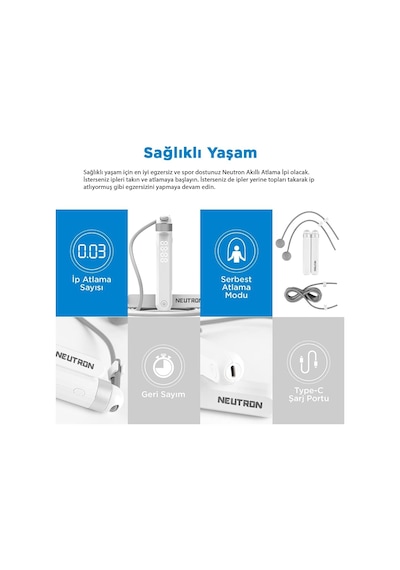 Akıllı Bluetooth Atlama İpi - Egzersiz Atlama, Ayarlanabilir Kablolu Nane Askısız Top Bluetooth Standart