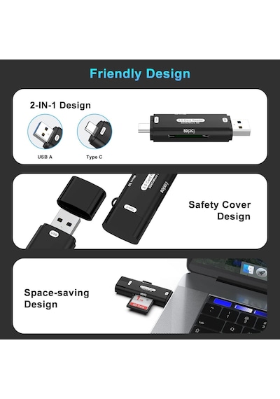 Micro Sd Kart Okuyucu Type C To Usb 3.0 Çevirici Otg 5 Gbps Hafıza Kartı Okuyucu Adaptör Micro