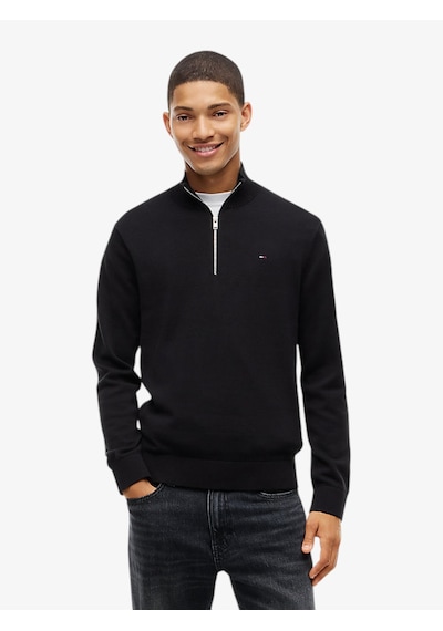 Tommy Hilfiger Tjm Slm Ess Lıght Zıp Swtr Ext Erkek Siyah Kazak - Dm0dm21654