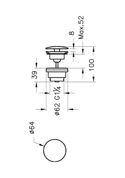 VitrA Lavabo Yuvarlak Süzgeci Universal A45149