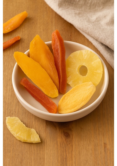 Kuru Meyve 150 Gr Tropikal Karışık Kuru Meyve Papaya Ananas Kavun Mango Atıştırmalık Diğer
