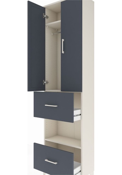 Arges Dolap 3 Raflı 2 Çekmeceli Tek Askılı 60x30x221 Aytaşı-a... Aytaşı