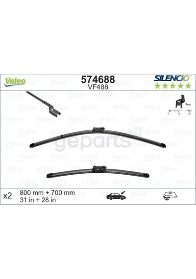 Ön Silecek Süpürge Takimi 800-700mm Opel Zafira C 2011-2019 Peugeot P3008-p5008 2009 Citroen C4 Spaceto Urer 2018 Silencio X - Trm Flat Blade Vm484 X2