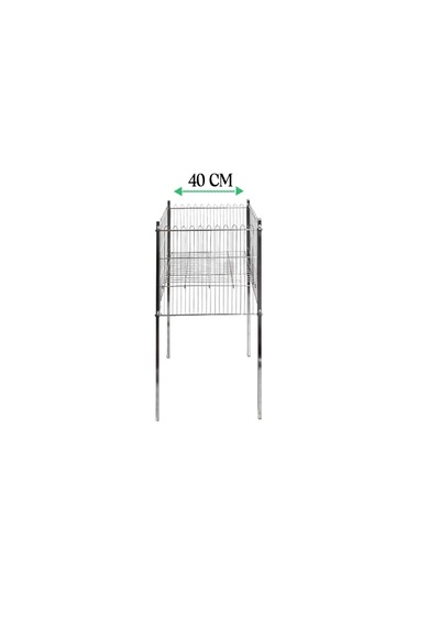 2 Adet Krom 40x40 Cm Profil Ayaklı Sepet, Ayaklı Sepet